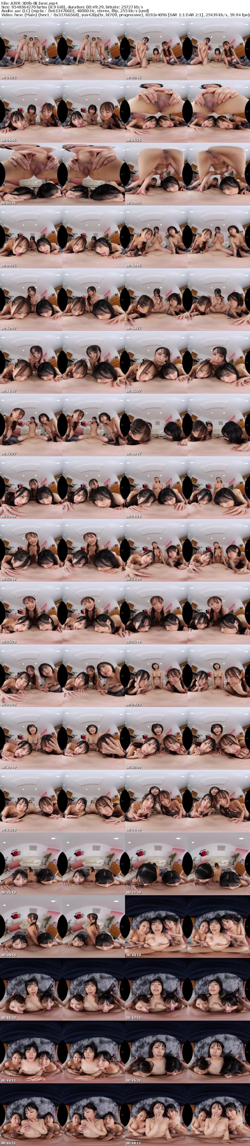 AJVR-309 【VR】常にダブル乳首舐め＆騎乗位ローテで回転イカされ9発！ビジュ強すぎGAL3名に計89分ずっとW乳首舐め＋杭打ちピストンで何度もチクシャ全員中出しオールナイト